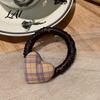 Ponytail Holder High Elasticity Hair Rope Plaid Heart Decor Tie School Uniform Elastic Pleated Tie Band No Scalp Strangling Accessories for
