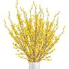 4Pcs Artificial Forsythia Flowers, 39in Faux Forsythia Branches Silk Yellow Flower Stems, Fake Orchids Bouquets for Floral Arrangement Wedding Home