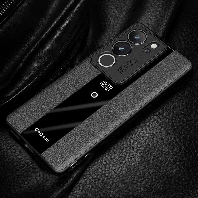 Leather Phone Case For Vivo V29 5G Case Stylish Luxury Soft Back Cover For Vivo V 29 V29Pro Camera Protection Shockproof Bumper