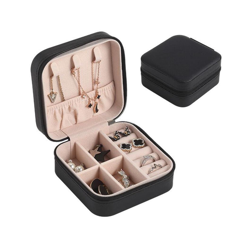 Jewelry Storage Box Gift Packaging Earring Necklace Ring Organize Accessories for Home Office Black