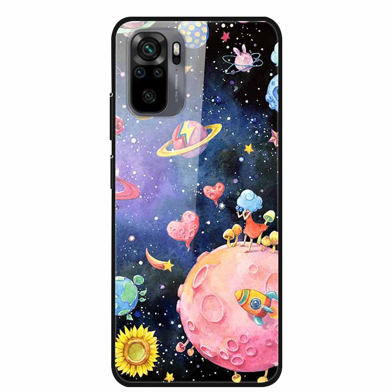 Edzett Üveg tok Redmi Note 10 Pro-hoz Fedél Kemény tok Xiaomi Redmi Note10 5G Telefon Tokhoz Note10 Pro Fundas TPU Lökhárító
