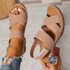 Fashion Summer New Thick High Heel Sandals Women's Cross Band Fashion Beach Sandels Hook Loop Anti-Slip Platform Sandalias De Mujer