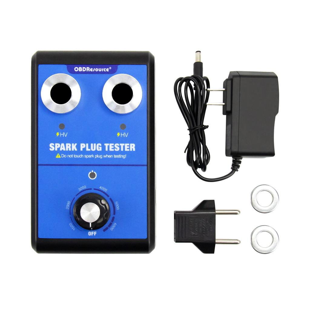 Car Spark Plug Tester 12V Ignition Plug Analyzer 0-6000rpm Dual Hole Working Frequency Engine Ignition Coil Diagnostic Tool