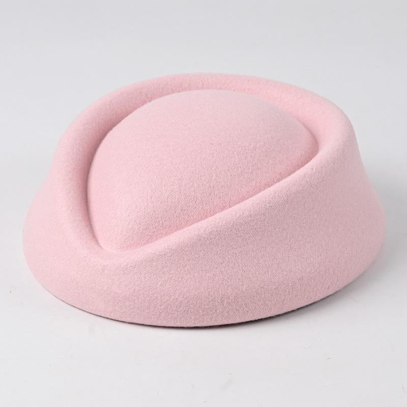 

Шерстяной берет, шляпа стюардессы, цилиндр, женская шляпа для выступлений, шляпа для этикета в отеле, модная лента, шляпа для сценических выступлений average size