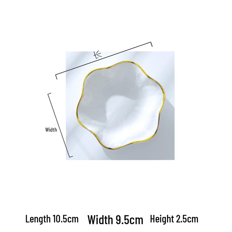 Europejski zestaw ceramicznych naczyń na przyprawy i sosy ze złotym rantem