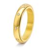 Rotatable Sunflower Titanium Steel Engagement Ring with Inlaid Stone for Men and Women