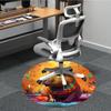1pc Capybara Festival Office Round Rug, Carpet for Office, Gaming, Lightweight Round Floor Mat yy260205082