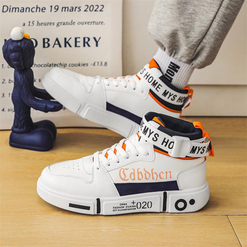 

Мужские высокие кроссовки 2025 осень новые корейская версия тренд универсальные повседневные просветительская подошва родитель-ребенок кеды для скейтборда мужские 44