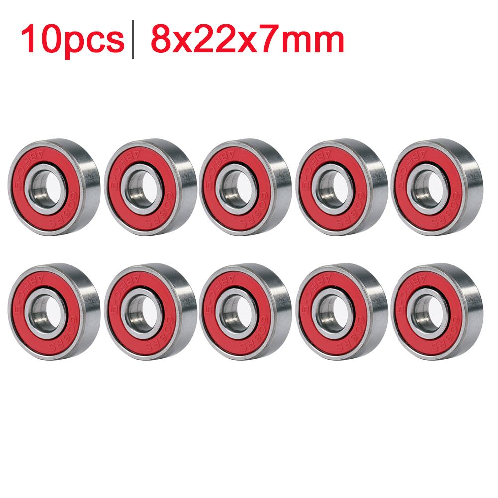 10pcs Inline Roller Skate Bearing 8x22x7mm 608rs ABEC-9 Roller Skate Wheel Bearings Deep Groove Precision Bearing for Skateboard