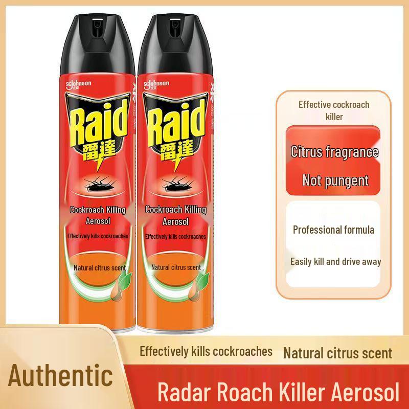 New Radar Insecticide Aerosol 600ml - Natural Citrus Scent for Easy and Effective Cockroach Elimination at Home and Professional Use.
