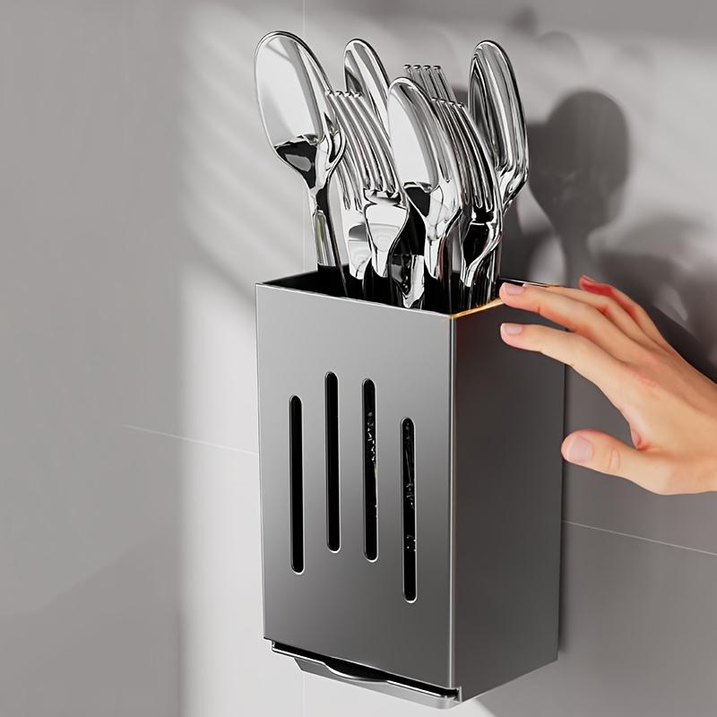 Kitchen Chopsticks Holder Multifunctional Hanging Utensil Drying Rack Hooks No Drilling Wall Mounted Spoon Fork Holders