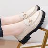 Sneaker mit dicker Sohle Damenschuhe Slipper Leder Flach Frühling Lässig Bequem Mutterschuh