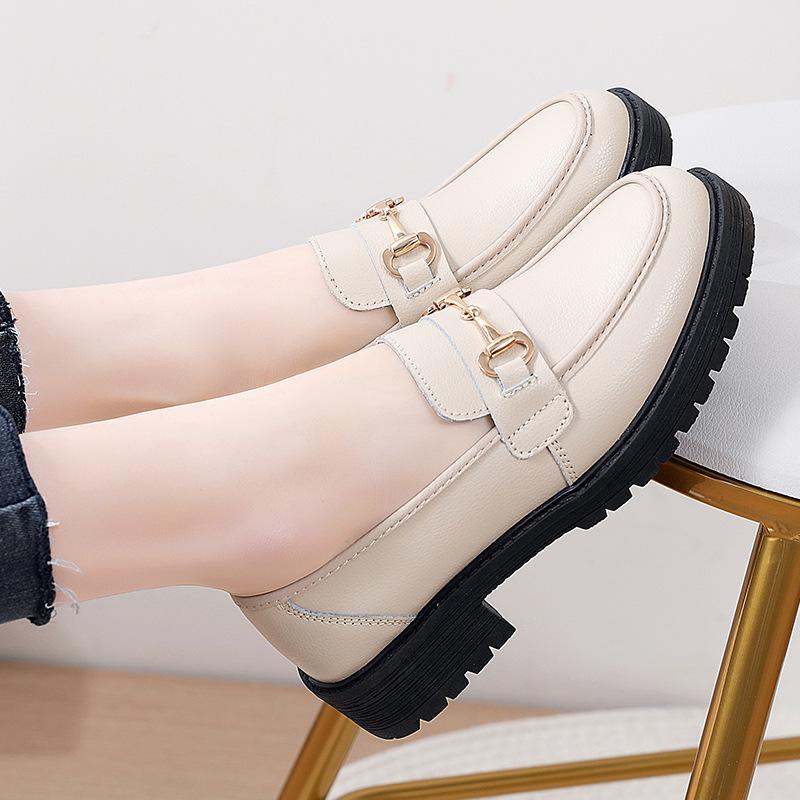 Sneaker mit dicker Sohle Damenschuhe Slipper Leder Flach Frühling Lässig Bequem Mutterschuh