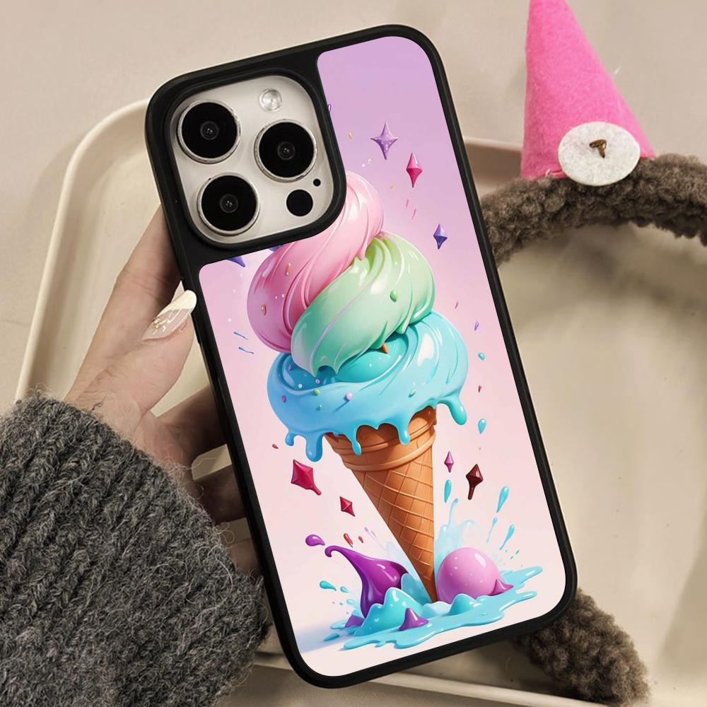 Milkshake Icecream Mobile Phone Case for iPhone 17 16 15 14 13 12 11 Air Pro Max Plus Matte Surface Colorful Cover Luxury Pretty