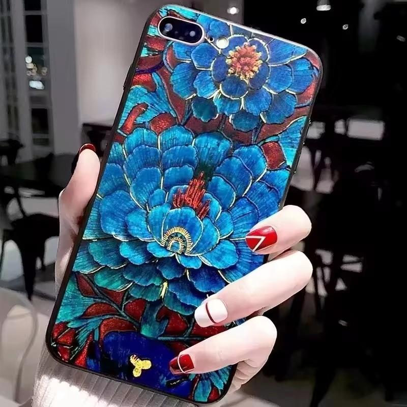 For Google Pixel 3 / Pixel 4 / Pixel 5 Case 3D Flower Relief Silicone Emboss Back Covers for Google Pixel 5 Cases Soft Cartoon