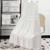 Spring 2026 Elegantly Slimming High-Waisted A-Line Midi Skirt with Lace Panels