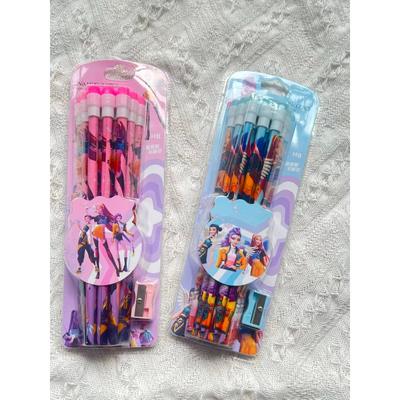 Brand New 12-piece KPOP Pencil Set In Cartoon Style, Perfect for Students, Includes a Pencil Sharpener