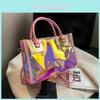 Bolso de Gelatina de PVC para Mujer con Gran Capacidad y Puntada de Cadena Para Uso Diario