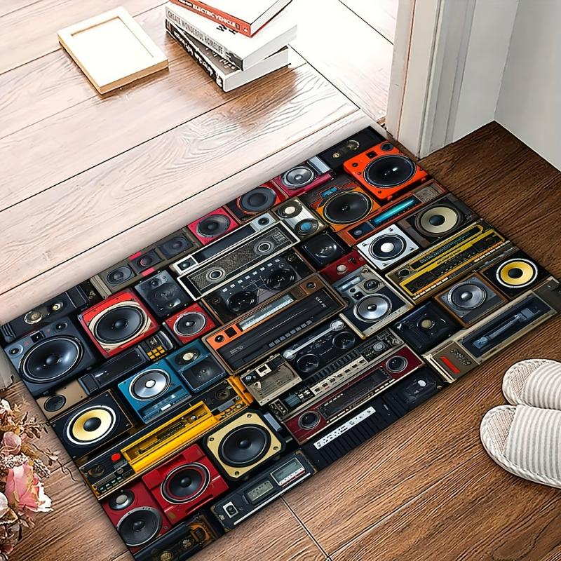 Classic Music Vintage Vinyl Record Carpet Rugs for Living Room Bedroom Sofa Kitchen Bathroom Non-Slip Floor Mats Kitchen Rug
