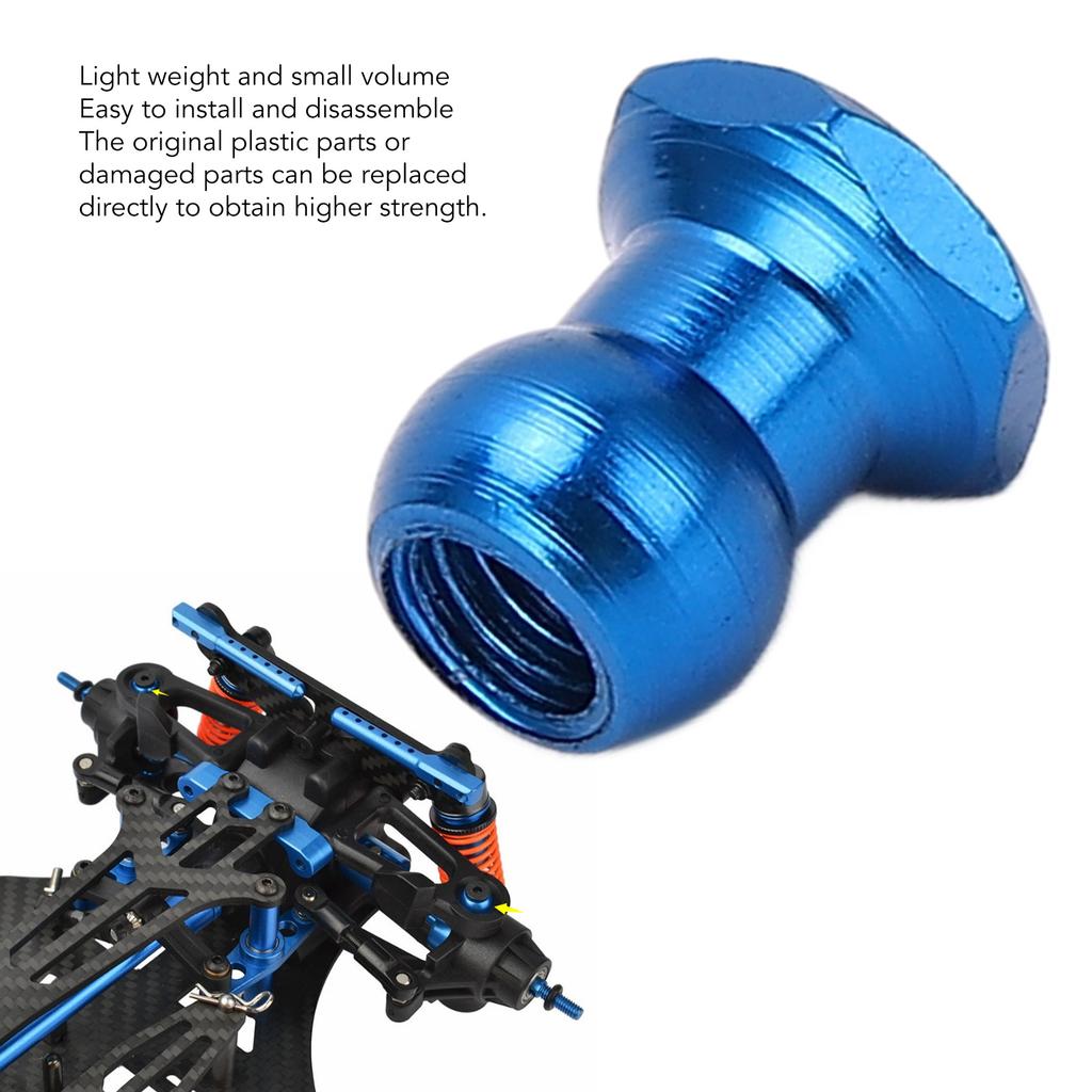 10PCS RC Ball Nut Aluminum Alloy Ball Head RC Lock Nut for Tamiya 53640 1/10 Series RC Cars