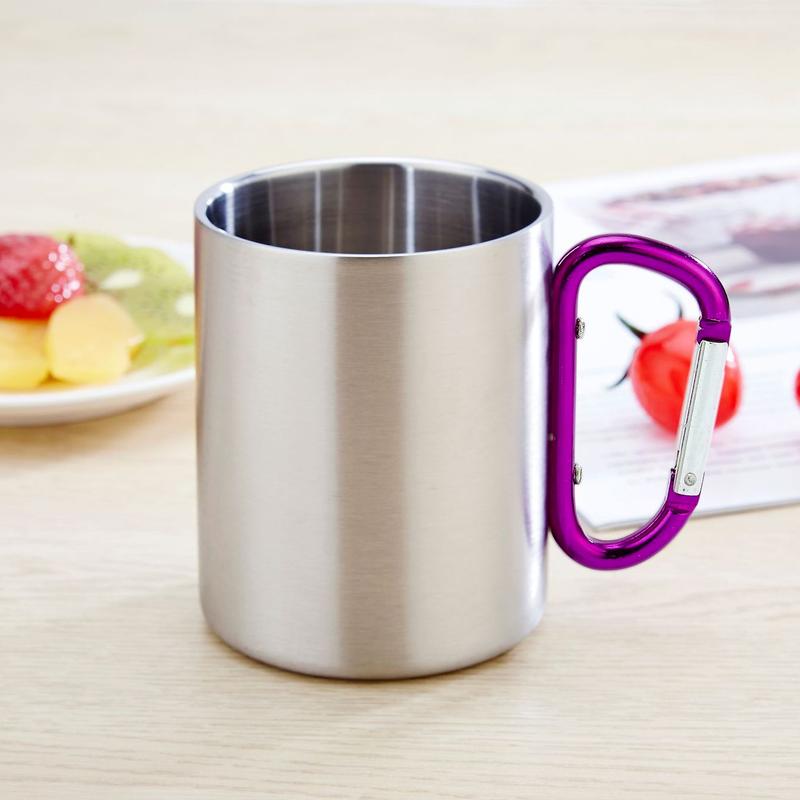 Sprzęt zewnętrzny Kubek górski 350 ml Kubek z karabińczykiem ze stali nierdzewnej Kubek kempingowy zastawa stołowa