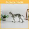 Resin Cheetah Decor Figurine With Antique Finish For Living Room Or Desk
