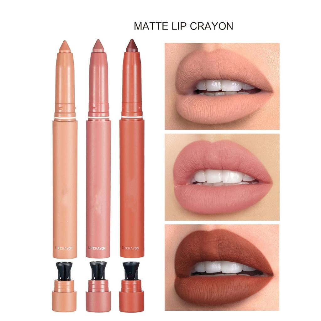 2 IN 1 Stick-on-Stick Cup Lippenstift Wasserdicht Langlebig Lippen Make-Up Samt Matte Lip Tint Stift Täglich Frauen Kosmetik Nude rosa