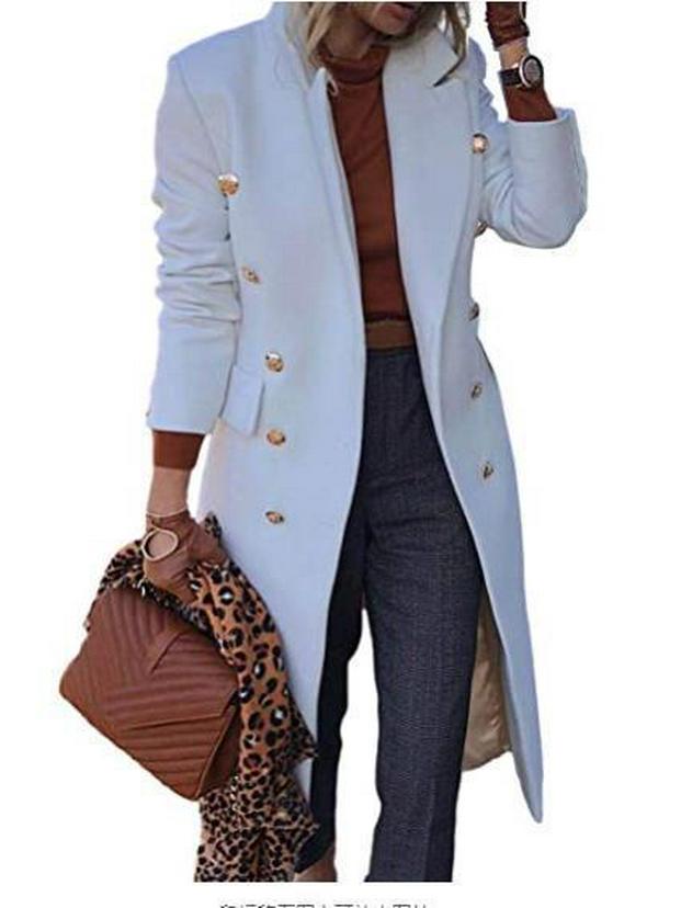 European Size Women's Long Wool Coat - Multi-button Autumn/Winter Overcoat