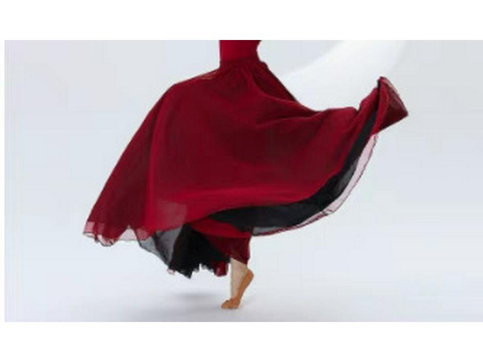 Chinesischer Klassischer Tanz Fließender Gaze-Rock - Doppellagig 720° Schwung Performance & Übungskostüm