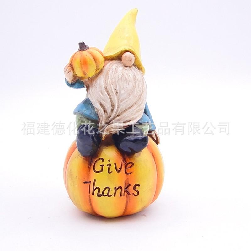 Harvest Festival Gnome Figurines Resin Garden Home Decor Thanksgiving Tabletop Ornaments