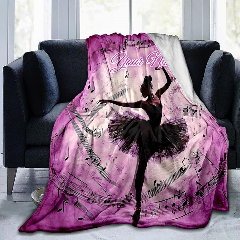 1PC Custom Name Dance Harmony Flannel blankets Patterns Throw Blanket All-Season Soft Gift for Couch, Bed, Camping gifts