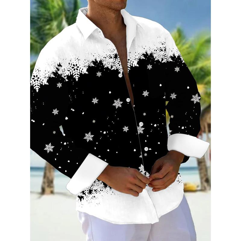 Men's Shirts, Button Down Shirts, Casual Shirts, Spring and Summer, Printed Long Sleeves Tops Fashion Comfortable Men Clothing