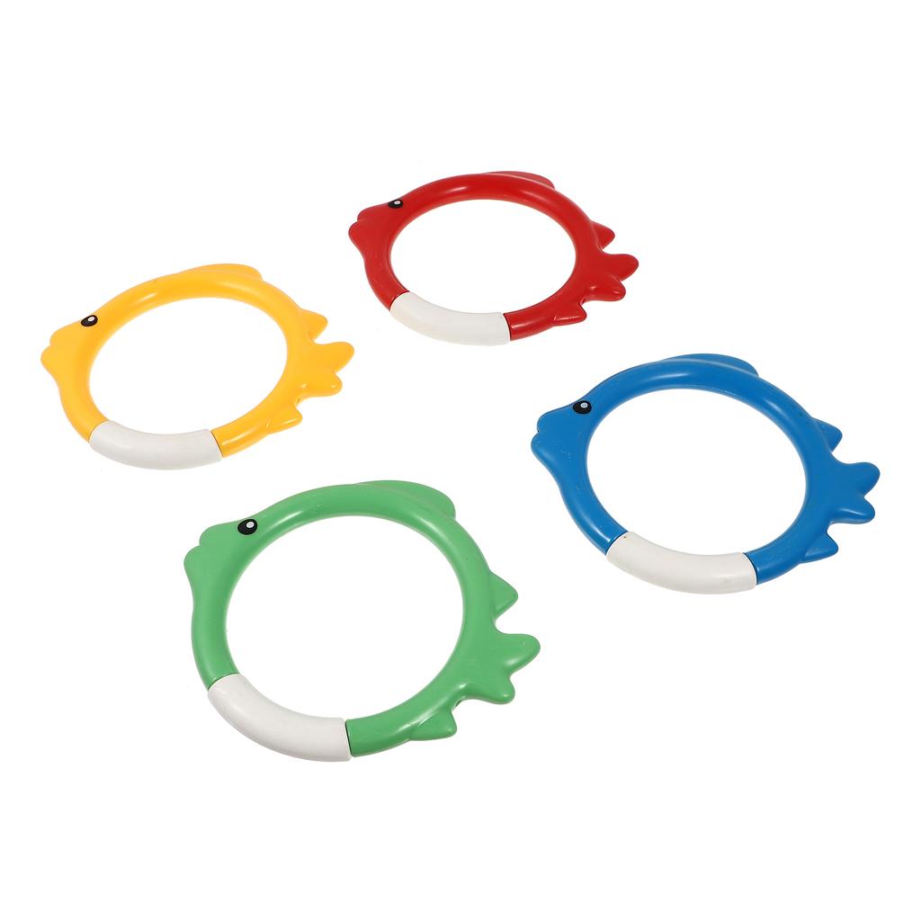 4 Pcs Colorful Diving Ring Kids Plaything Outdoor Toy Beach Toys Summer Plastic