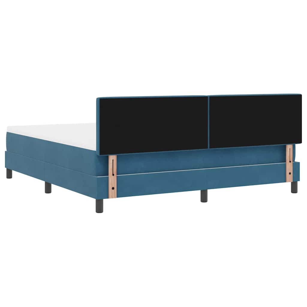Box Spring Bed with Mattress Dark Blue 180 x 200 cm Velvet