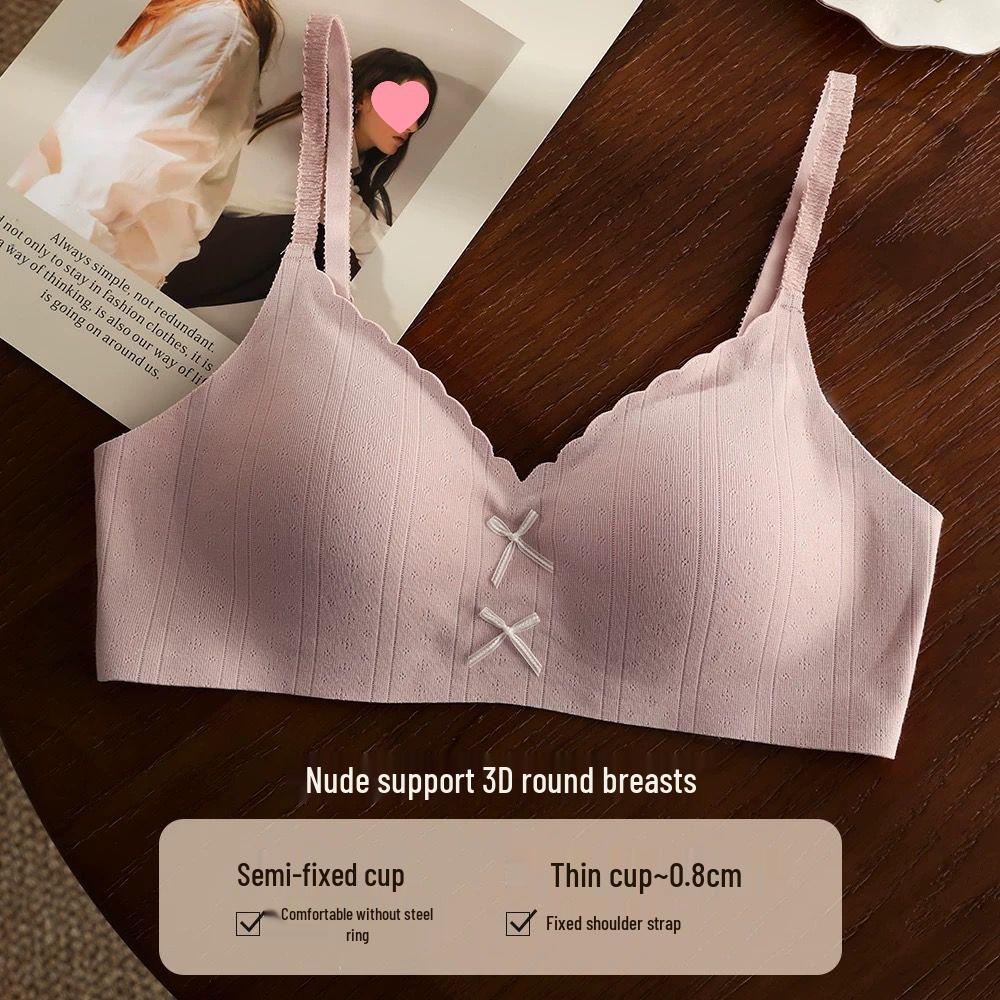 Bezešvá push-up podprsenka v japonském stylu pro malá prsa - Pohodlná, bez kostic, tenká s mašličkou