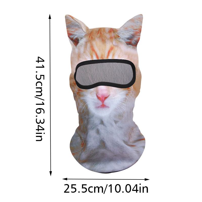 Men And Women Face Mask Funny Head Sweat-Absorbing Outdoor Activities With Ears Halloween Parties Animal Pattern Cute