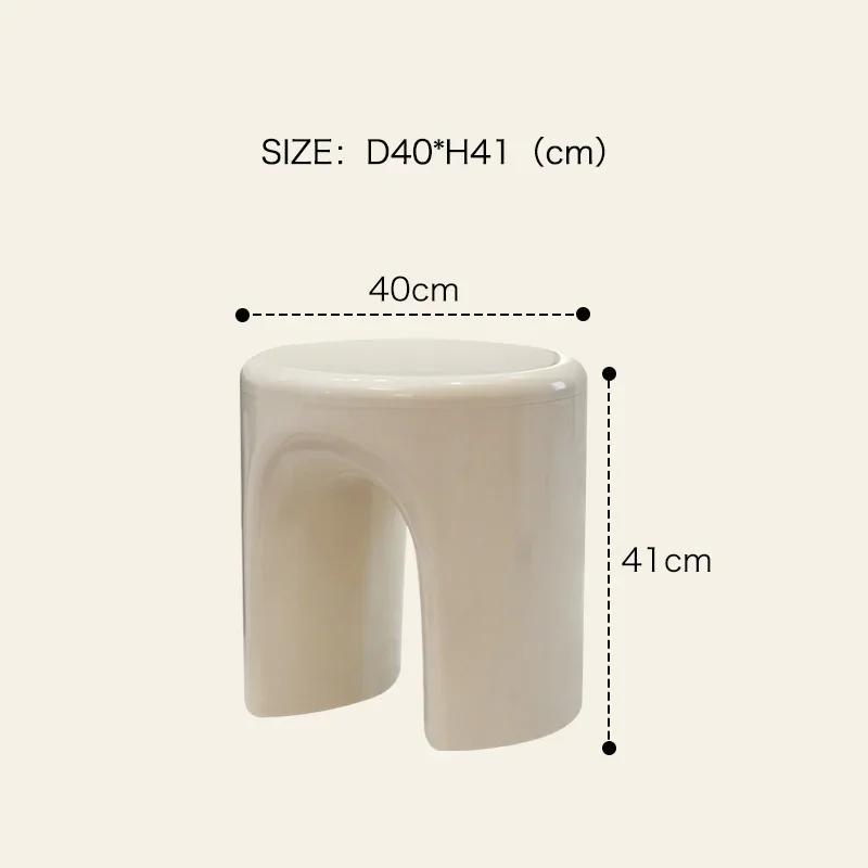 Nordic Round Stool with Detachable Tray Coffee Table TV Cabinet Sofa Side Storage for Living Room Entrance Change Shoes Chair