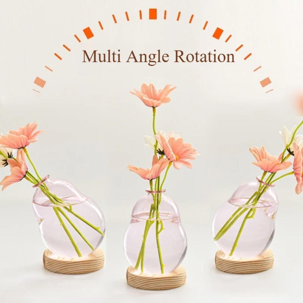 Creative Bubble Vase Hydroponic Glass Vase Transparent Pink Flower Arranger Table Decoration Ornament Nordic Home Decor