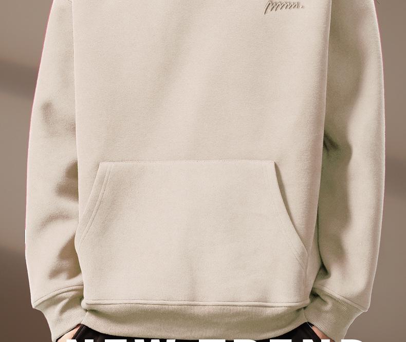 Herren Hoodie mit schwerem Stoff 420g, bestickt mit amerikanischem Buchstaben - Herbst/Winter Neuer Stil, lockere Passform