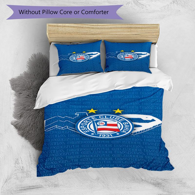 Bahia Fc Crest Emblem Printed Pattern Duvet Cover Set – Includes 1 Duvet Cover and 2 Matching Pillowcases Bedroom Decor Christmas Gifts