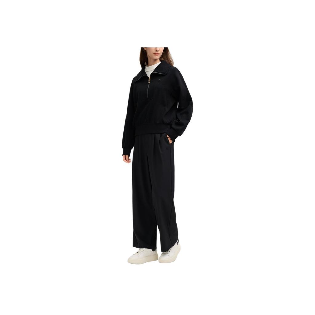 FILA Milano Series Fashion Versatile Comfortable Straight Leg Casual Pants Women bottoms Black F11W515607F-BK
