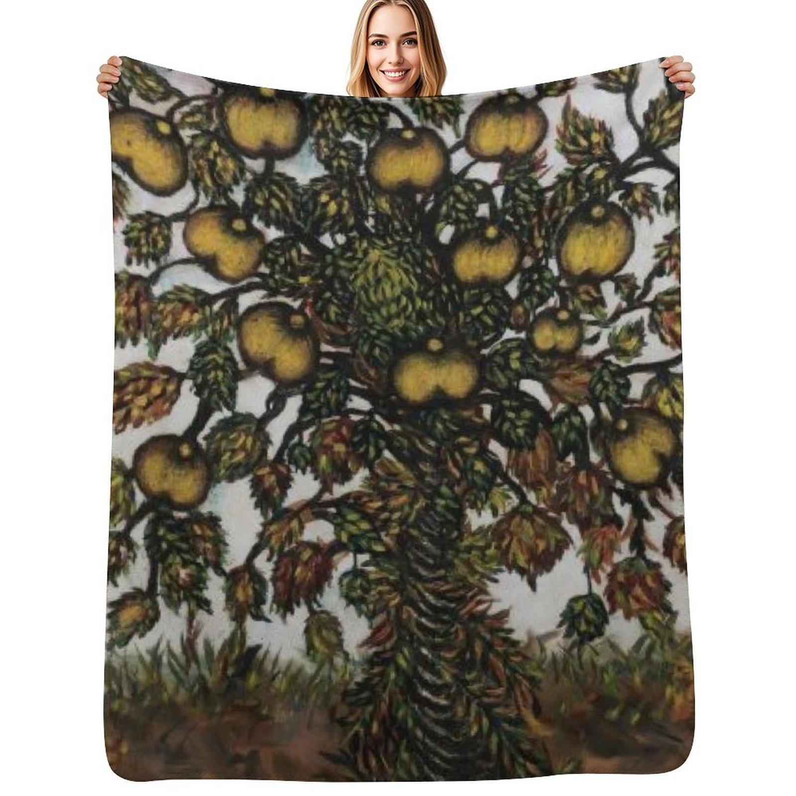 Pommier by Seraphine Louis - Favourite Artists Collection Throw Blanket Portable Lightweight Blanket for Travel Camping Size: 75*100cm, Weight: 230 GSM