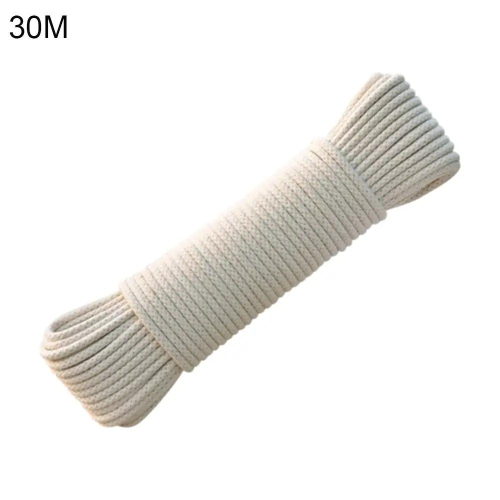 Multi-purpose Strong Cotton Rope Soft Clotheslines Reusable Braided Rope Durable Clothes Drying Rope for Indoors Outdoors