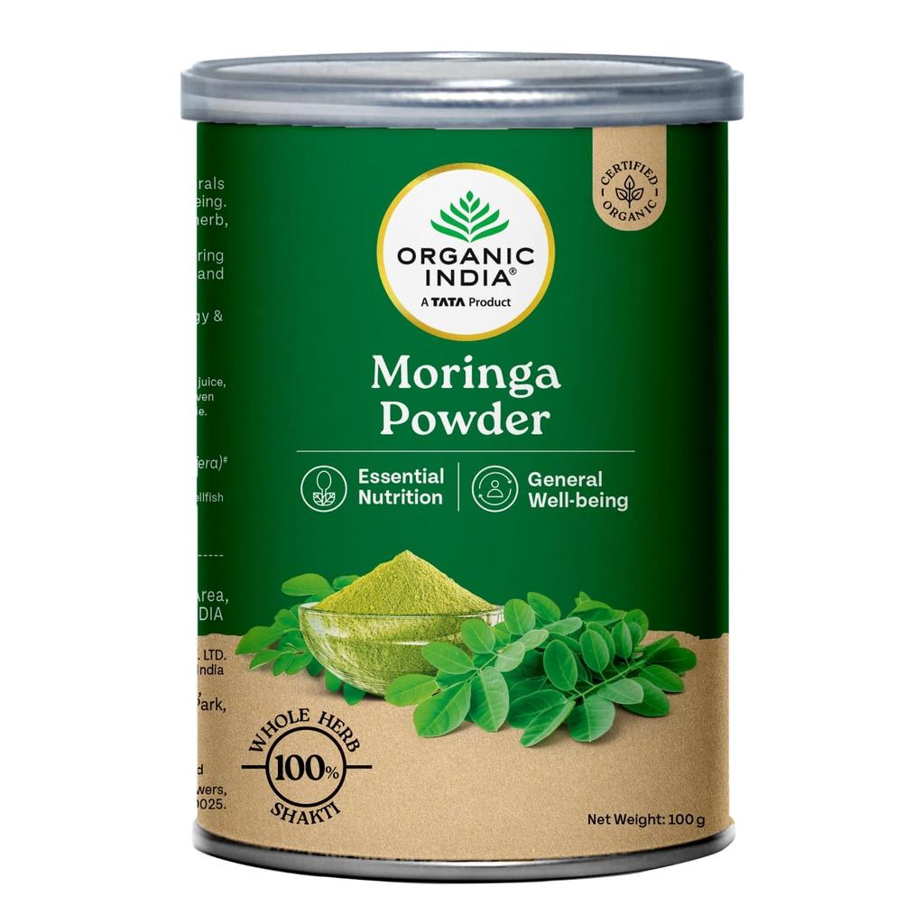ORGANIC INDIA Moringa Powder 100 G Pack Of 2 Nutrient-Rich Superfood For Daily Wellness Energy Support And Smoothie Use