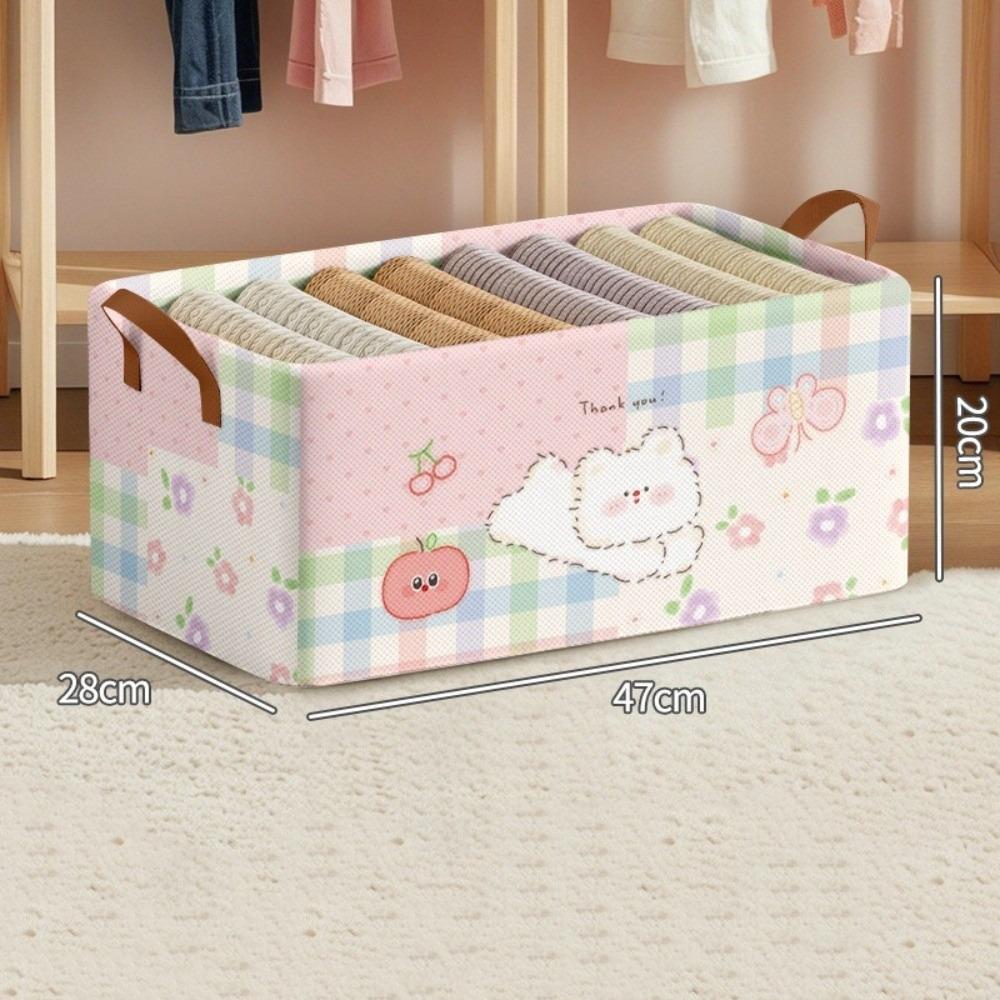 New Cute Cartoon Printed Clothes Storage Box Portable Multi-function Closet Organizer Bag Foldable Wardrobe Organizer Household