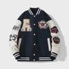 Men's Autumn Embroidered Letter Print Baseball Jacket - Loose Fit for Couples or Teen Students, Long Sleeve.
