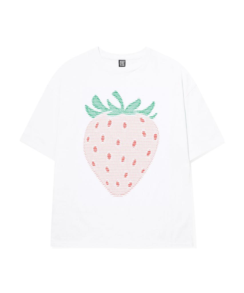 Wondeobijiteo Ascii Strawberry Overfit T-Shirt [White]