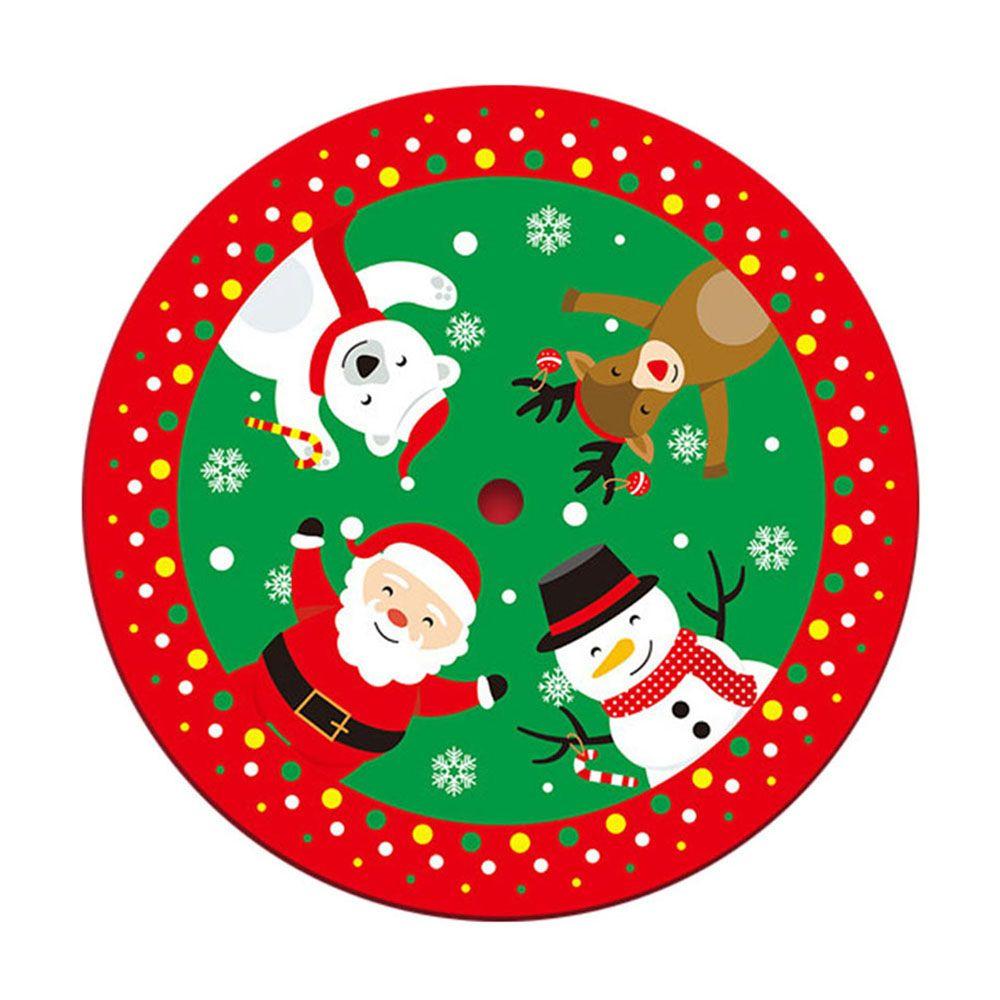 Party Decor Happy New Year Christmas Tree Skirt Xmas Floor Cover Carpet Floor Mat Outdoor Blanket