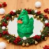 Pato de Natal Verde Estatueta Colecionável Mini Ornamento de Pato Centro de Mesa de Natal Figura de Pato para Decoração de Mesas de Feriado Prateleiras