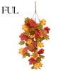 Harvest Festival Decor Artificial Maple Leaf Vines, Realistic Flexible Autumn Garland, Fall Hanging Vine for Fireplace Decoration Seasonal Rattan Home